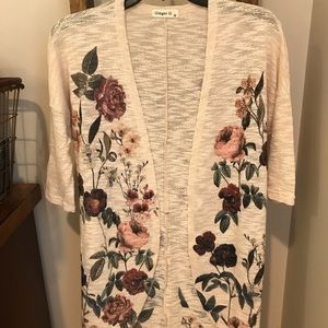 3/4 Sleeve Floral Print Cardigan 🌼